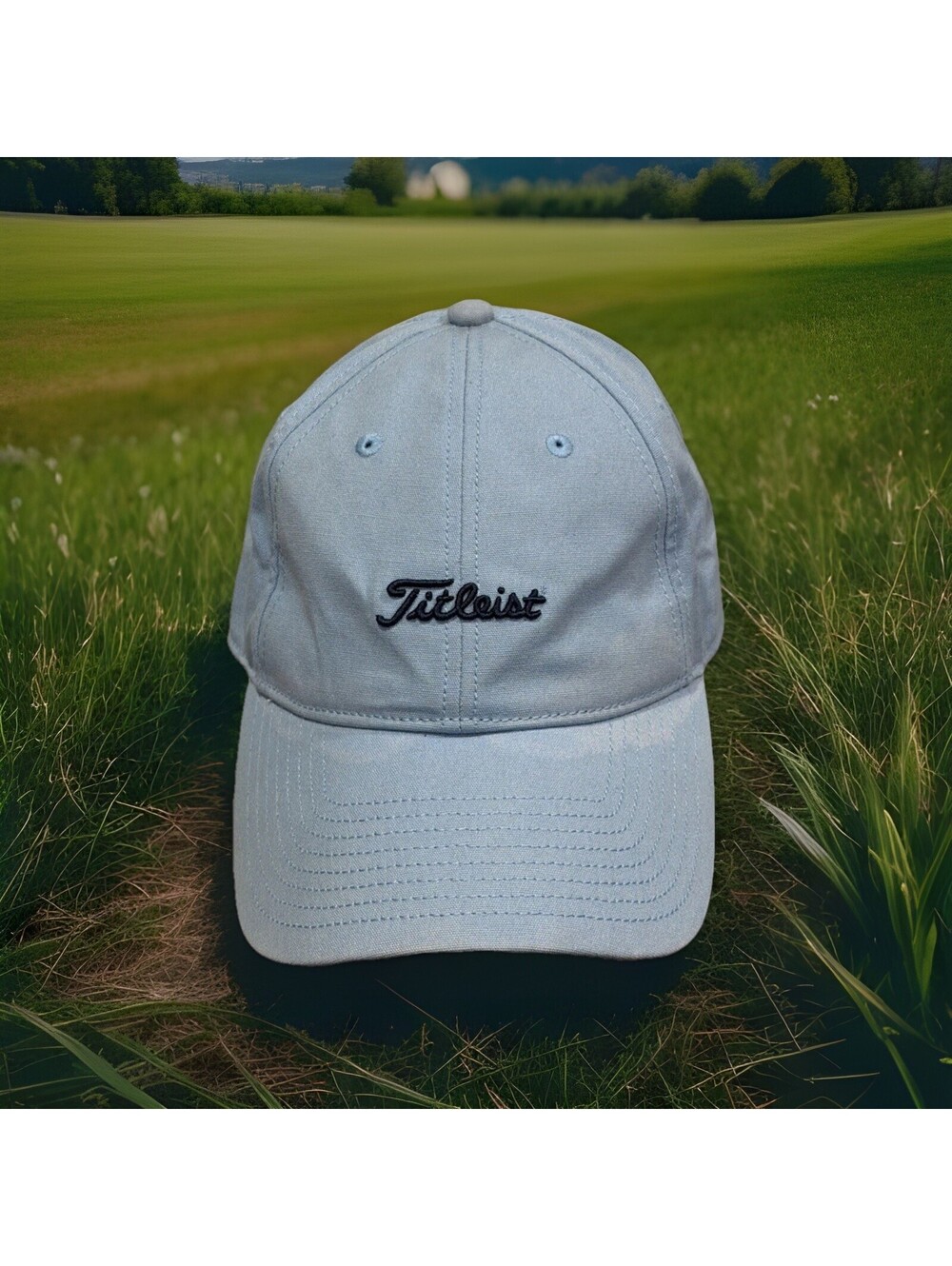 Titleist Golf Balls Golfing Putting Eagle Birdie Light Blue Faded Baseball Hat